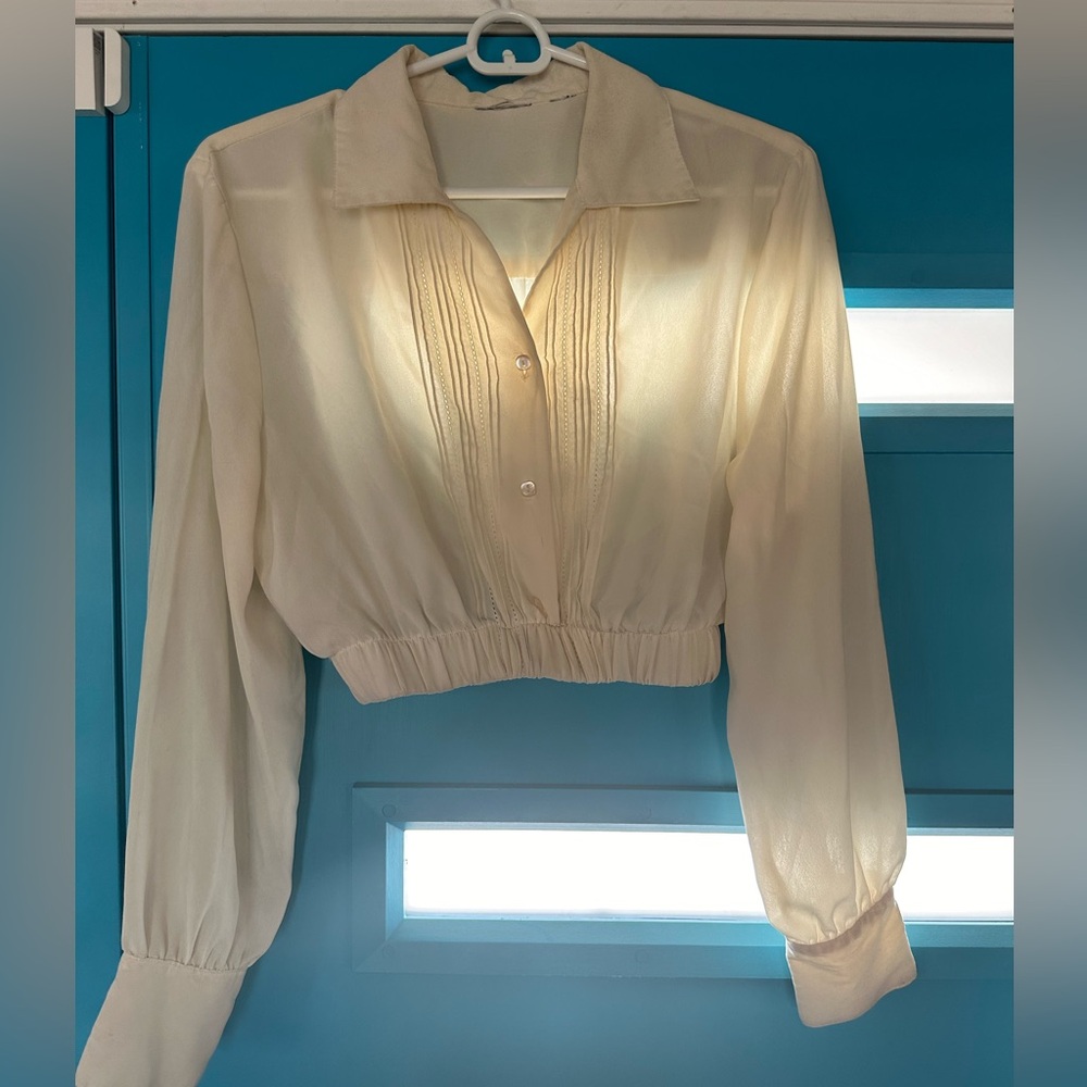 White dress shirt cropped for fun!